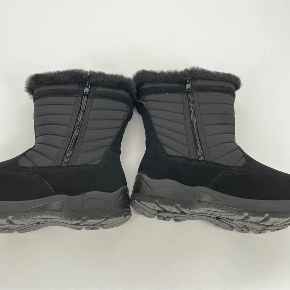 Easy Street Frazer Winter Boots Faux Fur Waterproof Black - Size 6W